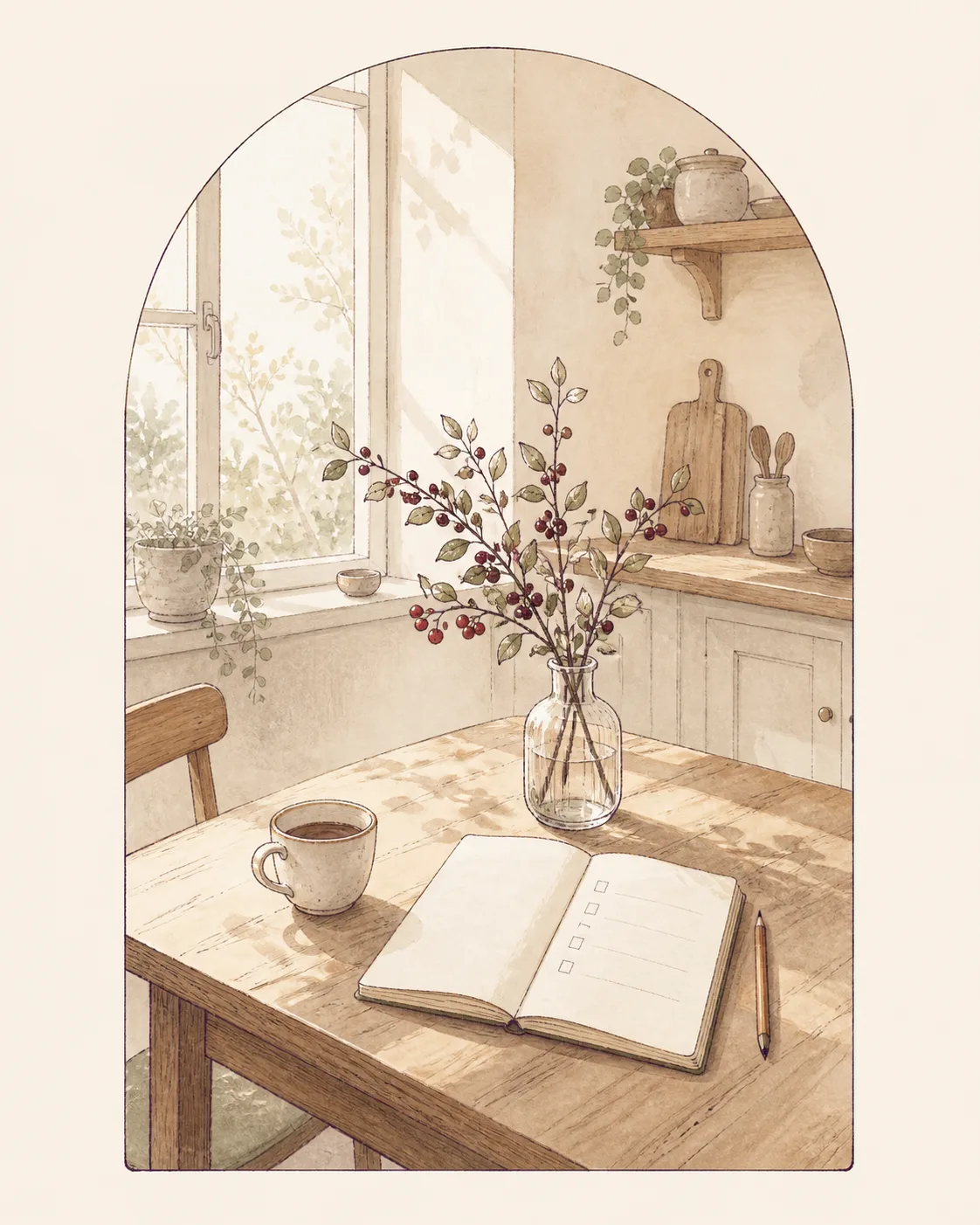 Warm home shopping scene